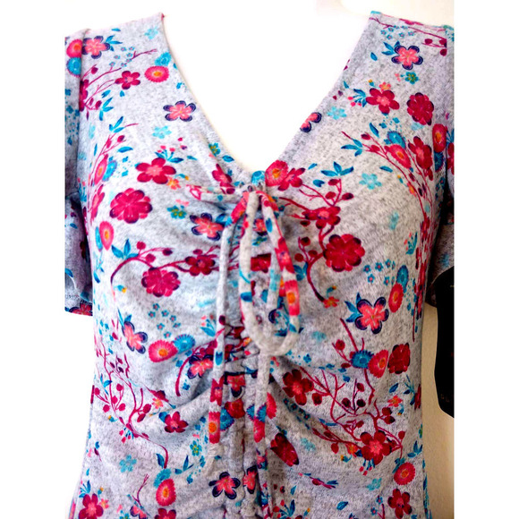 NWT JCP Disney Princess Grey Floral Ruched  Dress - Picture 5 of 9